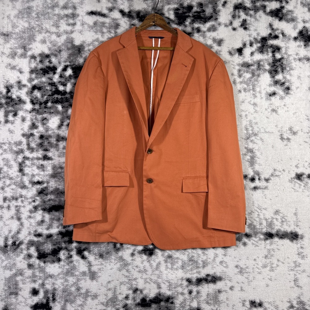 Unstructured Brooks Brothers Crespi Cotton Jacket Mens 44R Orange 1818 Regent